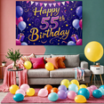 thumbnail image 6 of Vibrant Purple Happy 55th Birthday Banner with Balloons Stars and Gift Boxes Background Party Decoration for Birthday Parties Photography Props and Backdrop Decorations, 6 of 7