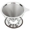 thumbnail image 2 of Dekaim Stainless Steel Coffee Filter, Reusable Stainless Steel Double Layer Coffee Filter with Rack Coffee Making Accessory, 2 of 8