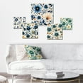 thumbnail image 2 of Designart "Graceful Antique Blue Florals" Floral Wall Art Set Of 5 - Blue Cottage For Bedroom Wall Art Set, 2 of 6