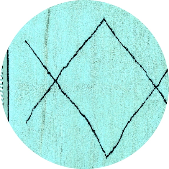 Ahgly Company Indoor Round Solid Light Blue Modern Area Rugs, 6' Round