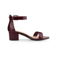 thumbnail image 3 of BLISSFUL STEP Women's Shoes Open Toe Block Heel Ankle Strap Sandals Burgundy 9.5, 3 of 8