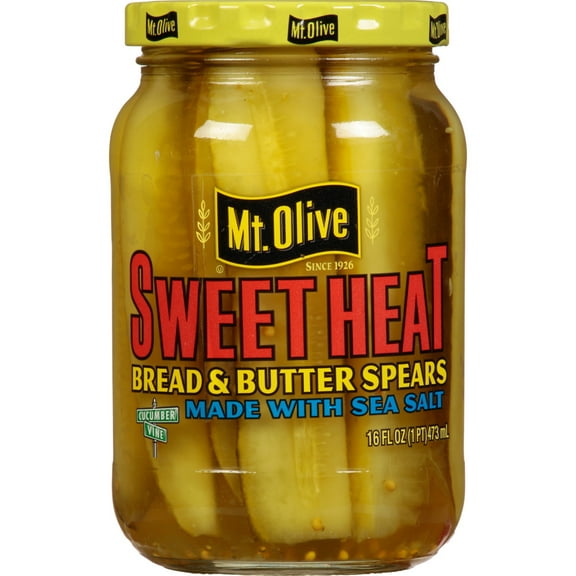 Mt. Olive Sweet Heat Bread & Butter Spears Pickles - 16 fl oz jar