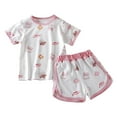 thumbnail image 4 of Yammkia Baby Girl Summer Short Set Toddler Girl Clothes Baby Girls Outfits Summer Floral Print Shirt Shorts 2pcs Baby Clothing for 6-7 Years,Light Pink, 4 of 4