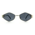 thumbnail image 3 of Hipster Retro Classic Diamond Shape Metal Rim Hustler Sunglasses Gold - Black, 3 of 8