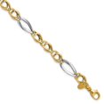 thumbnail image 2 of Primal Gold 14 Karat Yellow Gold Rhodium-plated Fancy Link Bracelet, 2 of 3