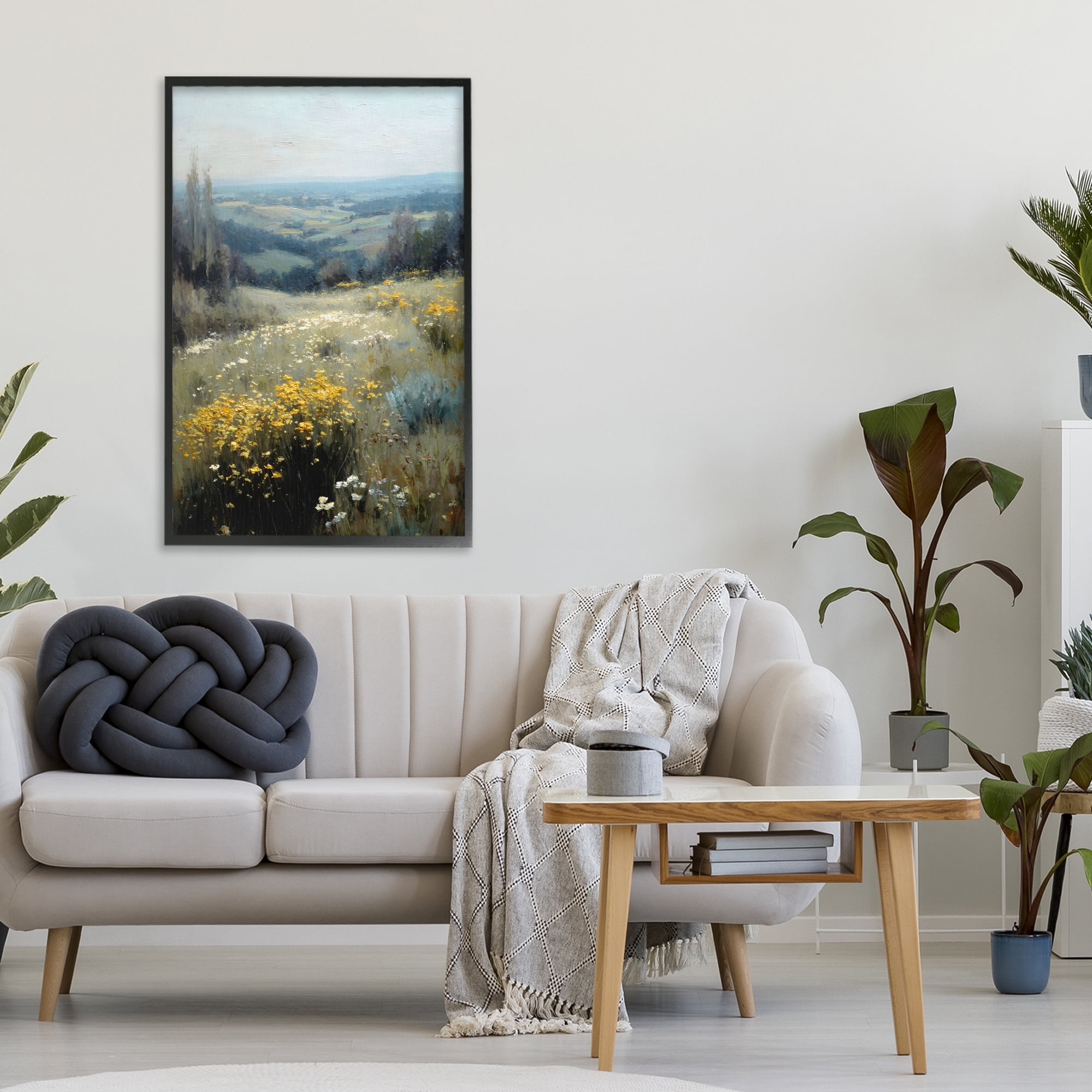 Stupell Industries Sporadic Meadow Flowers Black Framed Giclee Art, design by Petal Prints Design