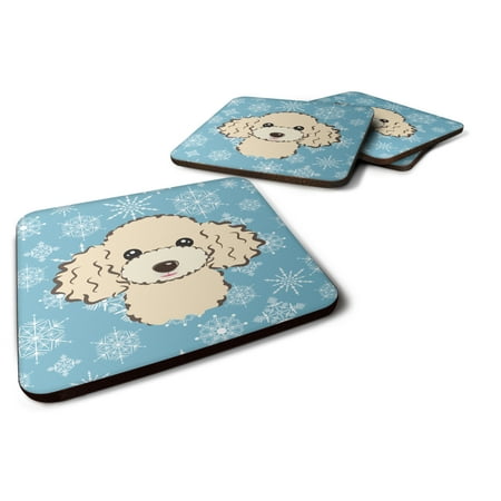 

Carolines Treasures BB1692FC Snowflake Buff Poodle Foam Coaster Set of 4 3 1/2 x 3 1/2 multicolor