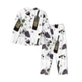 thumbnail image 2 of Kll Wine Bottles And Grapes Print Women'S Long Sleeve Pajamas With Pants Sleepwear Loungewear 2 Set-X-Large, 2 of 9