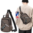 thumbnail image 2 of Tyidzon Sling Bag for Men Women, Crossbody Bag for Men Slim Chest Backpack Man Purse Small Shoulder Bag with Earphone Hole for Travel Hiking, 2 of 7