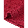 thumbnail image 5 of INSPIRE CHIC Elegant Lace Bolero Shrug for Women 3/4 Sleeve Sheer Floral Lace Cardigan Top XL Dark Red, 5 of 6