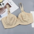 thumbnail image 4 of Large Size Glossy Bra Fixed Double Straps Back Three Buckle Full Cup Thin Cup Comfortable Bra Adjustable Underwear, 4 of 6