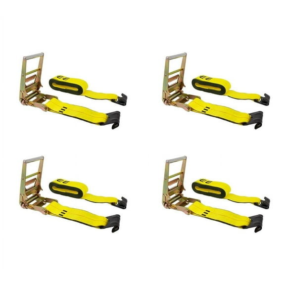 4" x 30' Ratchet Tie Down Straps w/Flat Hook Extreme, 6,670 Lbs WLL Tie Down for Flatbed Truck Trailer (4 - Pack)