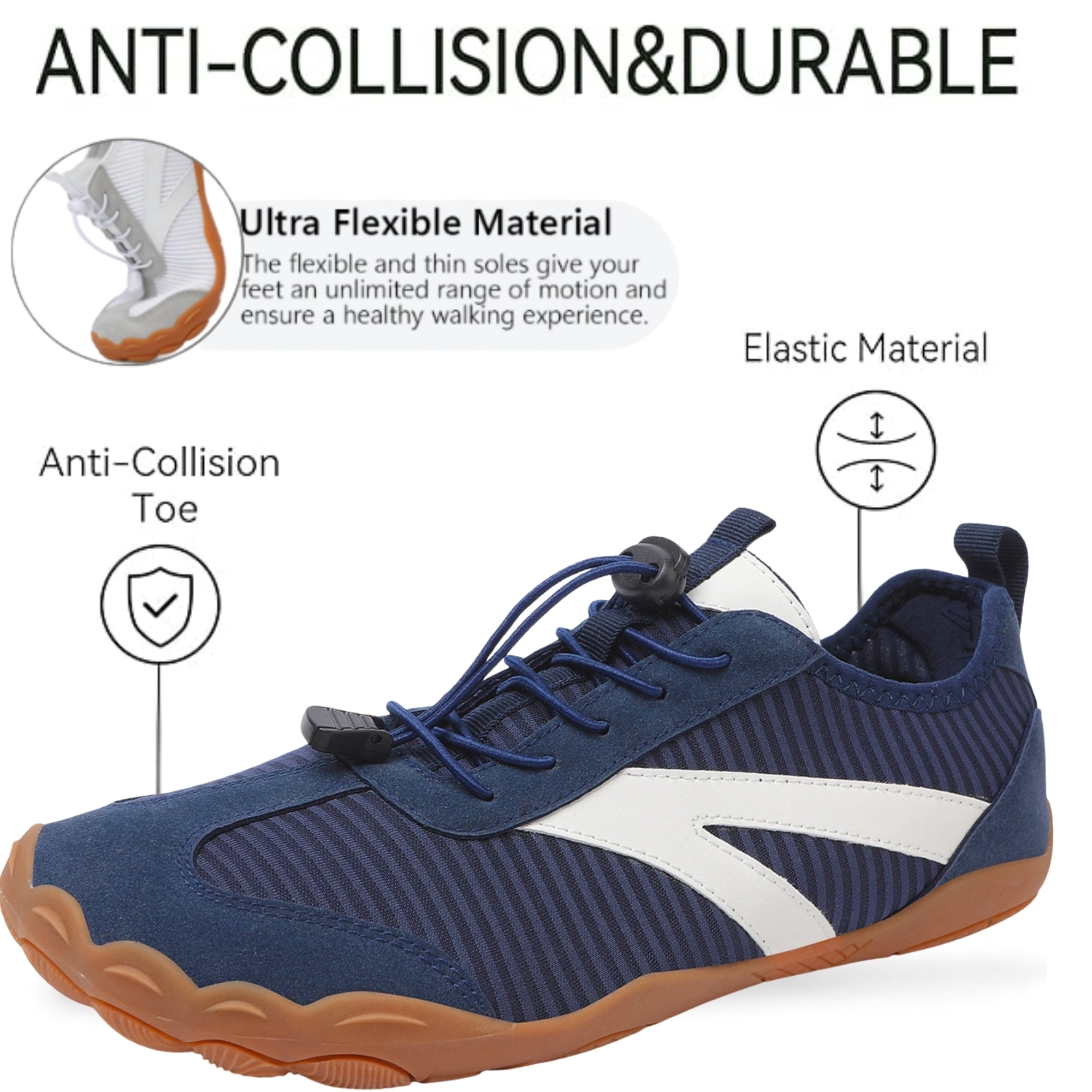 BERANMEY Barefoot Water Shoes for Women Mens Wide Toe Box Quick-Dry Breathable Mesh Zero Drop Trail Running Hiking Walking Shoes for Outdoor