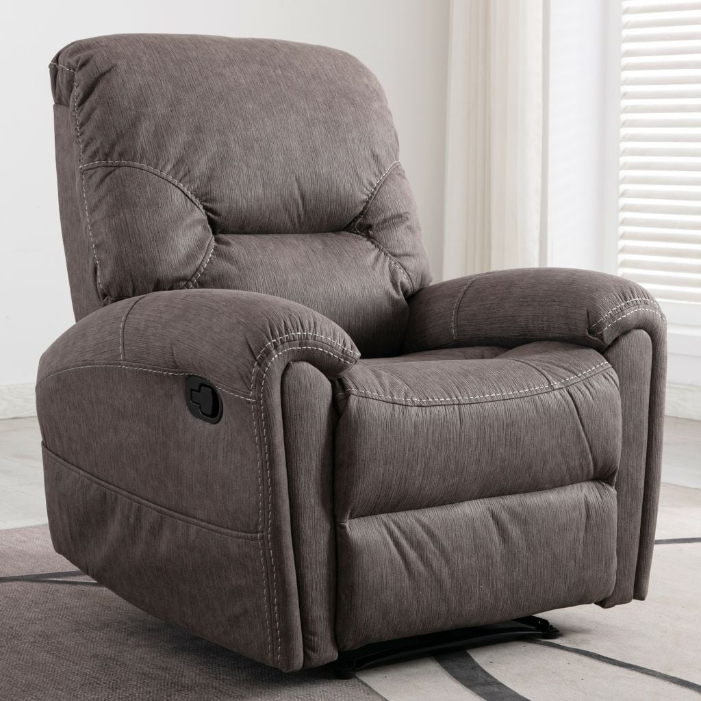 Recliner Air Suede,Comfortable Fabric Recliner Chair,Modern Manual