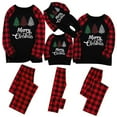 thumbnail image 1 of Matching Family Christmas Pajamas Set  Letter Reindeer Top Plaid Pants Set Sleepwear, 1 of 6