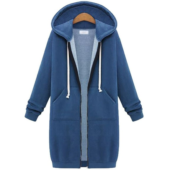 CILENON Cardigan for Women Autumn and Winter Women's Hooded Long Sleeve Medium Long Sweater Sweater Long Coat (D,XXL)