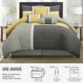 thumbnail image 6 of Lanco Grey Yellow Comforter Set King Size , 7 Piece Quilting Soft Bedding Set , All Season, 6 of 7