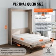 thumbnail image 3 of Full Size Vertical Deluxe Murphy Bed Kit DIY Wall Bed Hardware with Pneumatic Lever Heavy Duty Frame Space Saving Folding Cabinet for Guest Room, 3 of 6