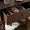 thumbnail image 4 of SAFAVIEH Solid Rustic Nightst and with Storage Drawer, Walnut, 4 of 13