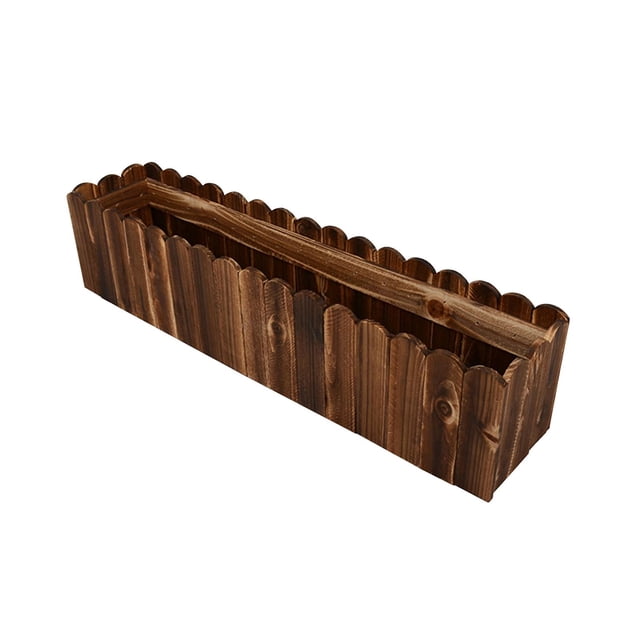jesticaly Enjoy Charm Of Solid Wood Flowerpot Rectangular Planter Storage Box Solution Farmhouse Flower Bucket Balcony Desktop wood Medium