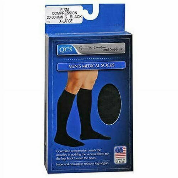 Loving Comfort Fashion Men's Compression Stocking 20-30 X-L Black, 2-Pack
