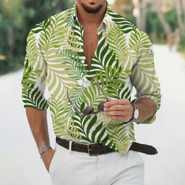 Camisas nuevas de otoño para hombre, blusa de manga corta con estampado de árbol de coco en 3D, camisas casuales de moda, camisetas de gran tamaño, ropa para hombre, tops