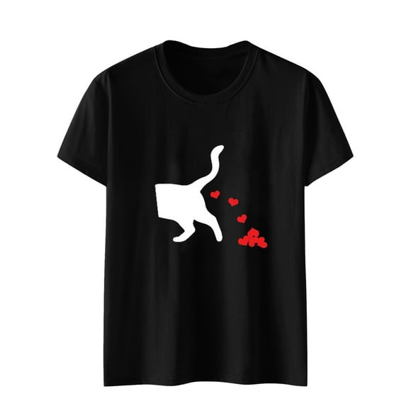 PMUYBHF Mens Graphic T-Shirts Vintage Sleeve Fashion T Shirt Couple Couple Summer Print Wear Short Loose Couple Men's Blouse Graphic Tees Men Oversized Custom T Shirts for Men