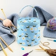 thumbnail image 5 of Empty Small Yarn Storage Organizer Bag, Portable Yarn Storage Bag, Round Knitting Bag, Zipper Crochet Bags Knitting Organizers Handbag for Yarns Sewing Tools, 5 of 7