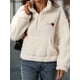 thumbnail image 3 of Fairyshely-Sudadera con capucha para mujer, suéter de manga larga con cremallera, informal, holgado, de felpa, color blanco, para otoño e invierno, 2024, 3 of 4