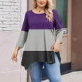 thumbnail image 3 of Womens Plus Size Tunic Tops with Legging, Long Sleeve Shirts for Women Fall Clothes Casual Color Patchwork Oversized Crewneck Dressy Blouses, 3 of 4