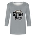 thumbnail image 4 of Gamivast 3/4 Sleeve Tops for Women Funny Football Game Day Crew Neck Tunic Sweatshirt Fitted Casual Drop Shoulder Going Out Pullover Holiday Superbowl Outfit, 4 of 5