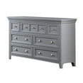 thumbnail image 2 of Benjara Cile 56 Inch Dresser, 7 Gliding Drawers, Gray Wood, Round Nickel Handles, 2 of 5