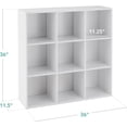thumbnail image 3 of 118.69  9-Cube Storage Organizer, 11in Shelf Opening, Bookcase, Display Shelf, Customizable w/ 3 Removable Back Panels - White, 3 of 9