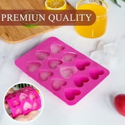 Herbher Pink Heart Shape Silicone Molds Set of 2 With 24 Cavities
