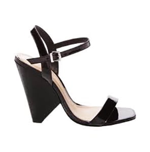 black wedge with ankle strap