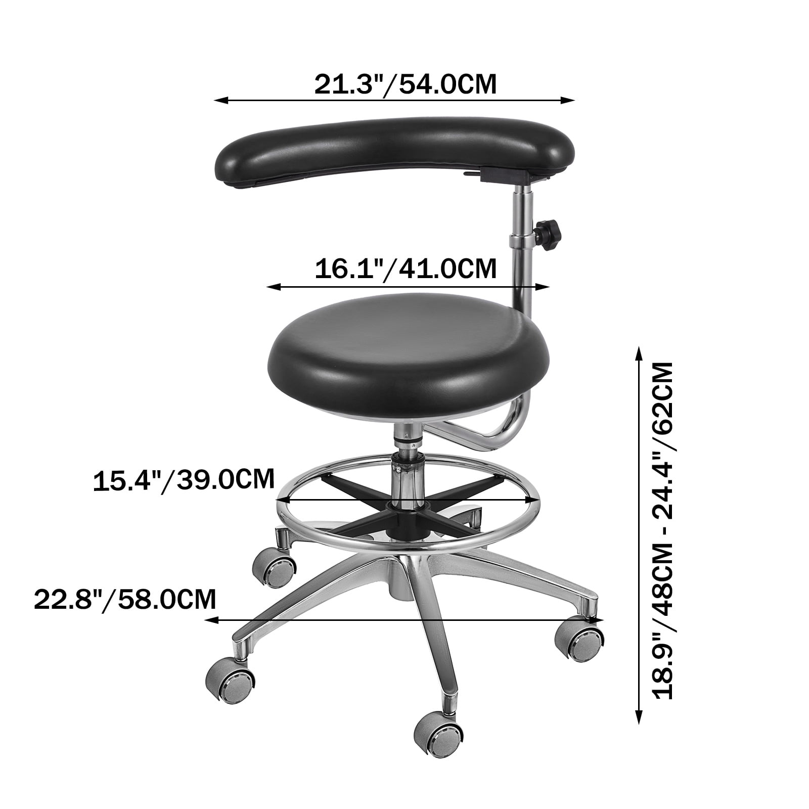 Dentist Assistant Stool with Mute Casters for Dental Treatment 
