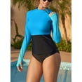 thumbnail image 5 of Sociala Womens Gradient Rash Guard UPF 50+ Swim Shirts Surfing Top with Thumb Hole, 5 of 6