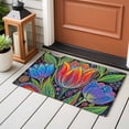 thumbnail image 4 of Abstract Tulip Flowers Entryway Rug 2'x3'&nbsp; Non Slip Front Door Mats, Spring Colorful Floral Leaf Plant Entrance Rugs Indoor Outdoor Carpet, Washable Floor Mats Small Area Rug for Bedroom Kitchen, 4 of 8