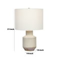 thumbnail image 5 of Benjara Ceramic Geometric Bellied Shape Table Lamp, Offwhite, 5 of 5