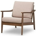 thumbnail image 1 of Baxton Studio Venza Fauteuil d'Appoint avec Accoudoirs, Brun Pâle et Brun Noyer, 1 of 9