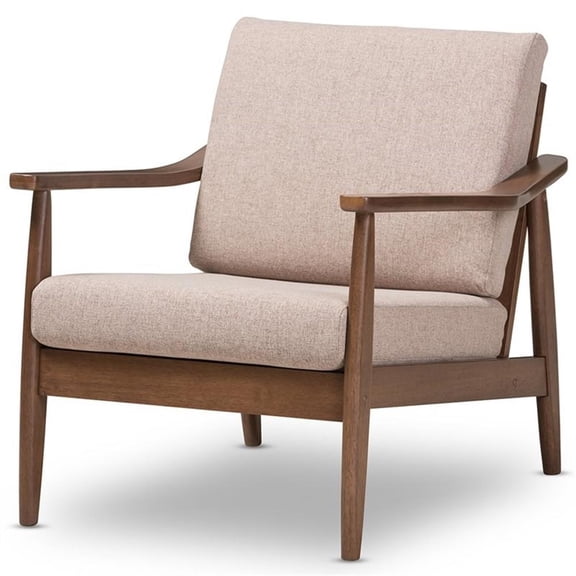 Bowery Hill Accent Arm Chair in Light Brown and Walnut Brown