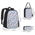 thumbnail image 2 of Disketp Sailboats And Seagulls Mochila Estampada de Gran Capacidad con Lonchera y Estuche, Set de 3 Piezas para Estudiantes, 2 of 7