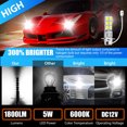 thumbnail image 2 of BeesClover 2pcs Car Bulb H3 Bright Led Fog Driving Drl Light Bulbs Conversion Kit 6000k 1800lm White 360-degree Lighting, 2 of 8