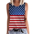 thumbnail image 2 of SOOMLON Patriotic Summer Tank Tops for Women Distressed American Flag Shirts Crew Neck Independence Day Tops Sleeveless Business T-Shirt Personalized Tee Blouse Clothing, 2 of 5