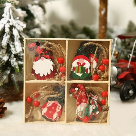 

Dvkptbk Home Decoration Props Painted Cute Forest Man Pendant Christmas Wooden Pendant