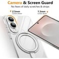 thumbnail image 5 of Designed for Samsung Galaxy S25 Edge Case, Magnetic 360° Rotatable Ring Stand [Compatible with Magsafe] Military-Grade Protection Kickstand Phone Case for Galaxy S25 Edge-Clear, 5 of 8