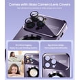 thumbnail image 2 of Magnetic for iPhone 14 Pro Case, Compatible with MagSafe, Built-in Camera Lens Protector, Logo View, Military Grade Drop Proof Phone Case Cover, Purple, 2 of 14