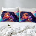 thumbnail image 5 of Afro Duvet Cover American African Princess Magical Bedding Set Black Hair Comforter Cover Full,Ocean Jellyfish Kawaii Room Decor Teens, 5 of 6