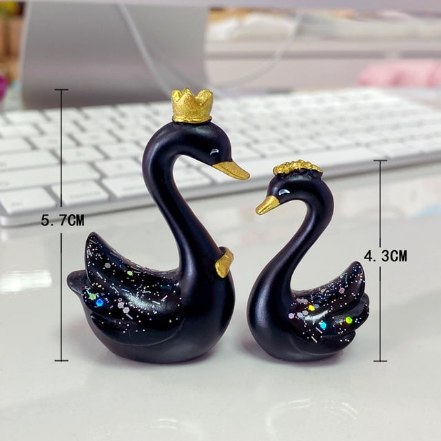 Adornos creativos para coche, corona de cisne, artesanías de resina, adornos para tartas de cumpleaños, regalos de joyería para el día de San Valentín