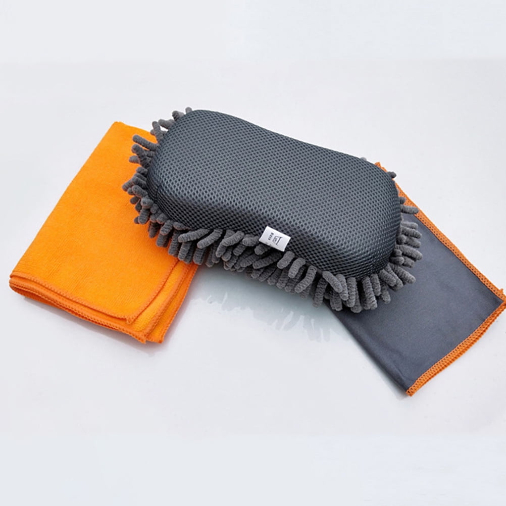 LEXSOMEO 1 Set Auto Detailing Set Car Washing Sponge and Ultra-Absorbent Cloth Drying Towel for Car Cleaning Drying and Polishing